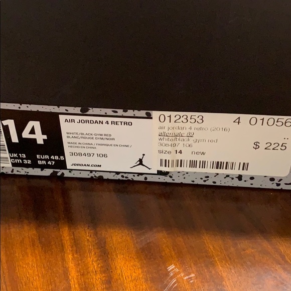 Jordan Retro 4. Alternate 89. Size 14 - Picture 5 of 7